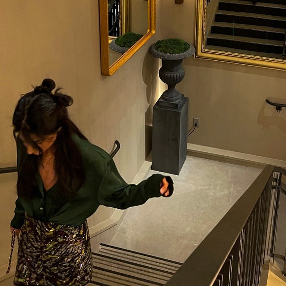 Zara green button down blouse XS - Picture 2 of 4